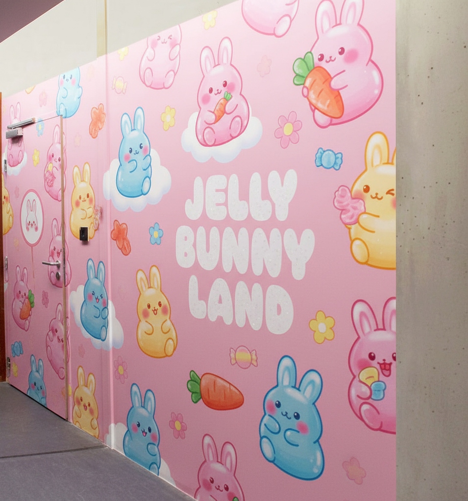 Jelly Bunny Land hoarding wrap