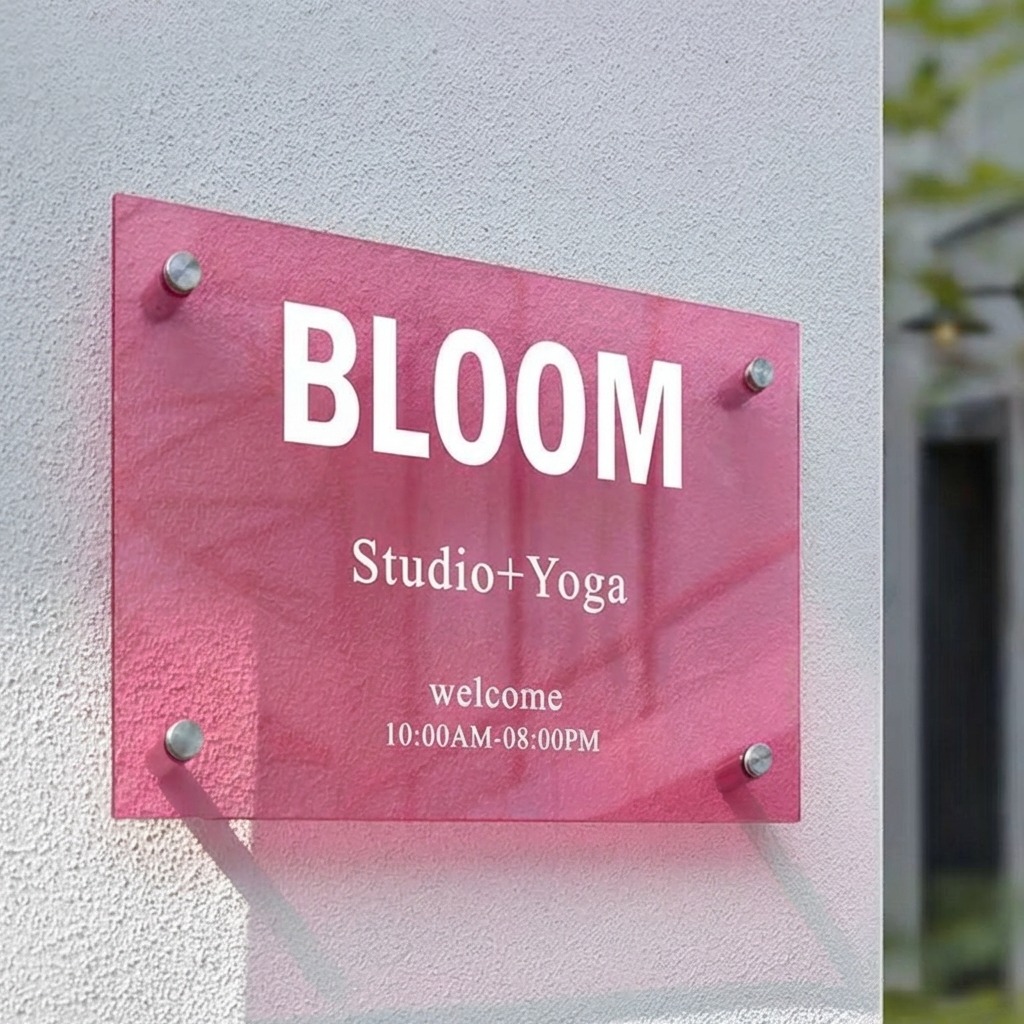 BLOOM studio acrylic sign