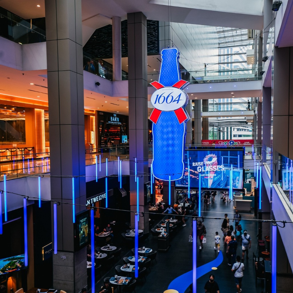 1664 beer installation - multi-story display