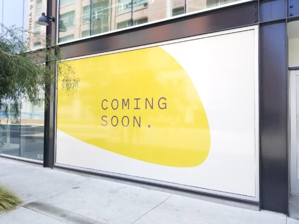 Coming soon window vinyl graphics